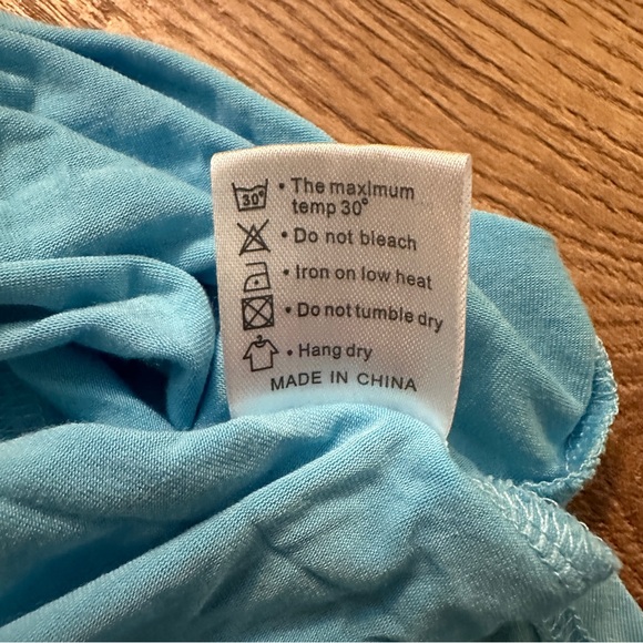 Women’s Maternity High Low Midi Turquoise Blue Dress in Size Large - Picture 5 of 10